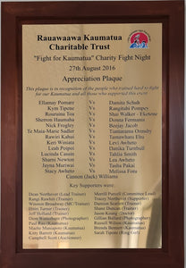 Team / Whānau / Organisation Plaque with Colour