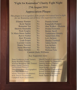 Team / Whānau / Organisation Plaque